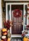 24 lnch Artificial Fall Wreath for Front Door(Orange Red and Brown)5"D x 5"W x 5"H
